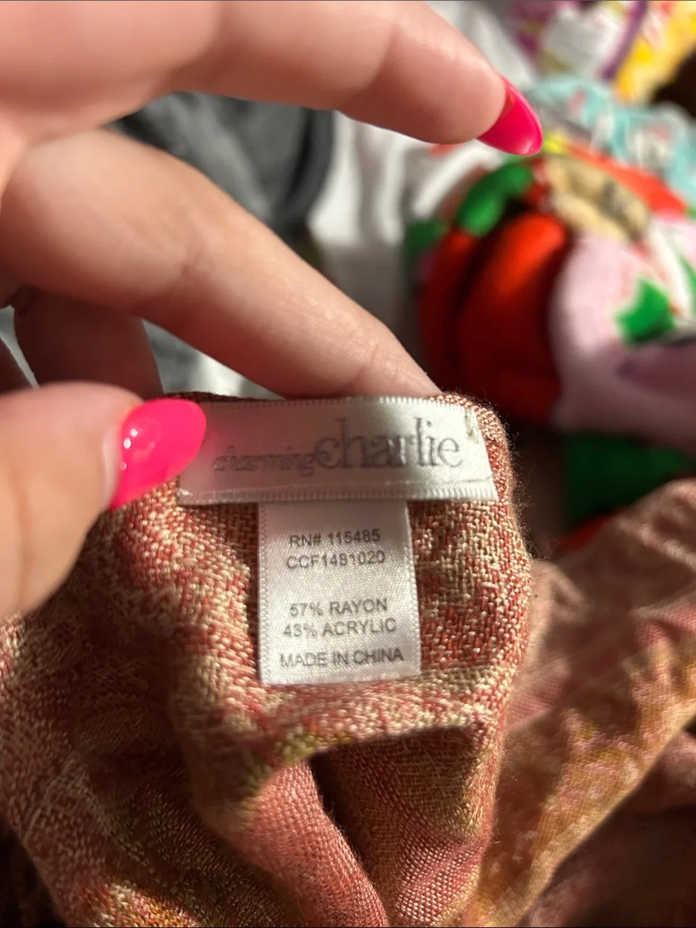 Pashmina scarf by charming Charlie pink whimsy spring fall paisley fairy